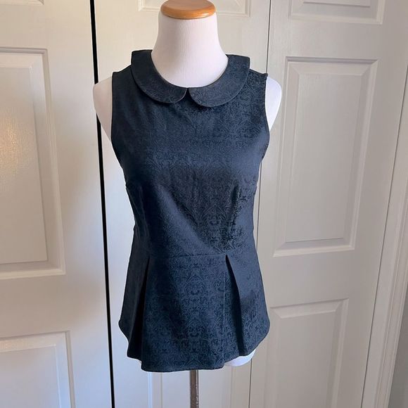 J.Crew Navy Blue Peplum Top - Picture 1 of 9